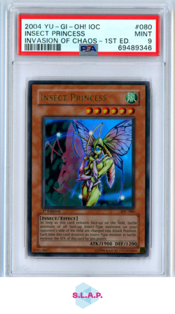 INSECT PRINCESS INVASION OF CHAOS-1ST ED. YU-GI-OH! IOC-2004 080 PSA 9 - Image 1