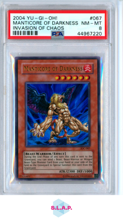MANTICORE OF DARKNESS INVASION OF CHAOS YU-GI-OH! IOC- 2004 067 PSA 8 - Image 1