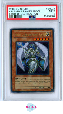 CELESTIA LTSWRN.ANGEL LIGHT OF DESTRUCTION YU-GI-OH! LODT- 2008 EN024 PSA 9 - Image 1