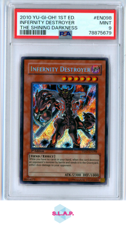 INFERNITY DESTROYER THE SHINING DARKNESS YU-GI-OH! TSHD-2010 EN098 PSA 9 - Image 1