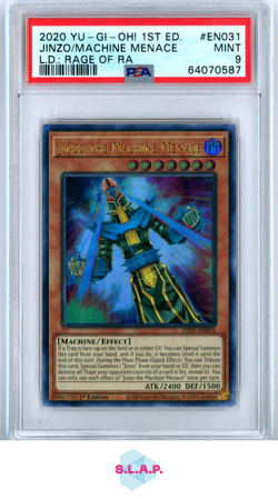 JINZO/MACHINE MENACE L.D.: RAGE OF RA YU-GI-OH! LEGENDARY DUEL: 2020 EN031 PSA 9 - Image 1