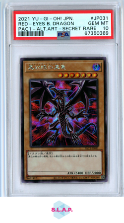 RED-EYES B. DRAGON PAC1-ALT ART YU-GI-OH! JAP PAC1-PR ART COLL 2021 JP031 PSA 10 - Image 1