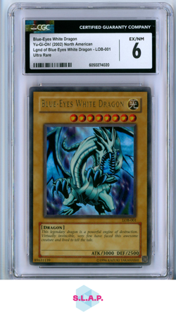 BLUE-EYES WHITE DRAGON LEGEND OF BLUE EYES WHITE DRAGON LOB-001 YU-GI-OH! CGC 6 - Image 1