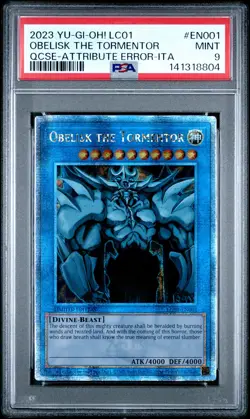 2023 YU-GI-OH! LC01-LEGEND COLL: 25TH ANV ED #EN001 OBELISK THE TORMENTOR PSA 9 - Image 1