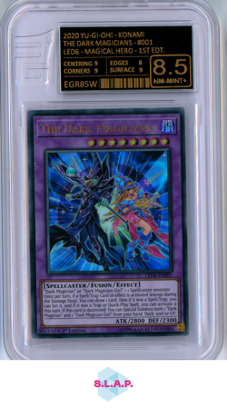 THE DARK MAGICIANS YU-GI-OH! LED6-EN001 2020 MAGICAL HERO 1ST EDITION ENG EG 8.5 - Image 1