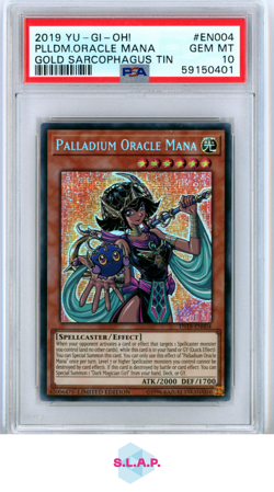 PLLDM.ORACLE MANA GOLD SARCOPHAGUS TIN YU-GI-OH! 2019 EN004 PSA 10 - Image 1