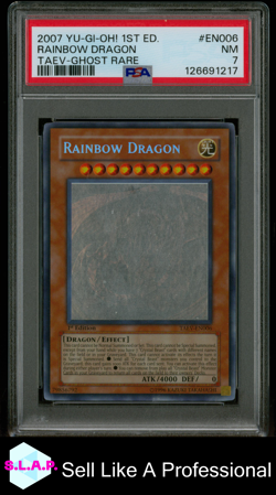 RAINBOW DRAGON TAEV-GHOST RARE YU-GI-OH! TAEV-TACTICAL EVOLU 2007 EN006 PSA 7 - Image 1
