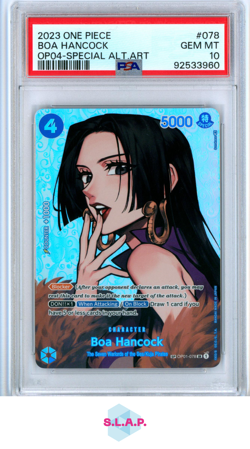 BOA HANCOCK SPECI4L ALT ART ONE PIECE OP04-KINGDOMS OF INTRIGUE 2023 078 PSA 10 - Image 1