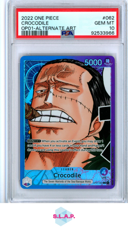 CROCODILE ALTERNATE ART ONE PIECE OP01-ROMANCE DAWN 2022 062 PSA 10 - Image 1