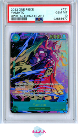 YAMATO ALTERNATE ART ONE PIECE OP01-ROMANCE DAWN 2022 121 PSA 10 - Image 1
