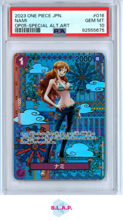 NAMI SPECI4L ALT ART ONE PIECE JAP OP05-AWAKENING OF THE NEW ERA 2023 016 PSA 10 - Image 1