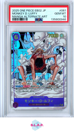 MONKEY D. LUFFY MANGA ALT ART ONE PIECE JP EB02 ANIME 25TH COLL- 2025 061 PSA 10 - Image 1