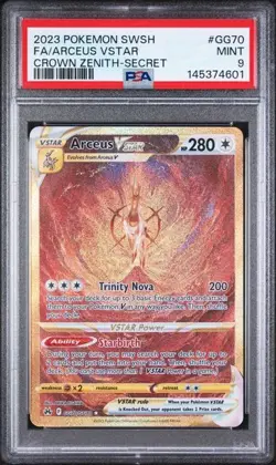 PSA 9 Pokemon Crown Zenith Full Art Secret Rare Arceus VStar GG70/GG70 MINT! - Image 1