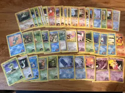 Vintage Pokemon Card Bundle 40+ Cards from early series - poor condition played - Image 1