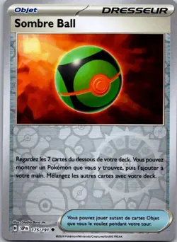Carte Pokemon Dresseur Sombre Ball 175/191 Reverse 2024 - Image 1
