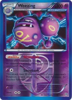 Heavily Played Weezing - 58/135 - Holo Rare - Reverse Holo Pokemon Plasma Storm - Image 1