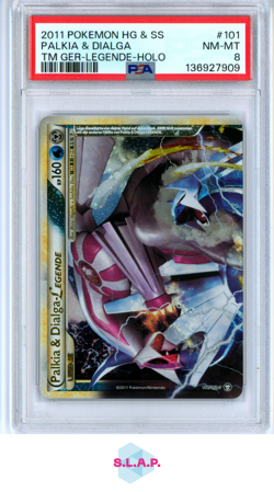 PALKIA & DIALGA TM GER-LEGENDE-HOLO POKEMON GER HEARTGO & SOULSIL 2011 101 PSA 8 - Image 1