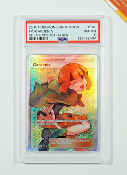 Pokemon PSA 8 Gardenia #149 Full Art Sole & Luna Ultraprisma 2018 Italiano - Image 1