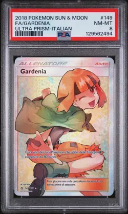 Pokemon PSA 8 Gardenia #149 Full Art Sole & Luna Ultraprisma 2018 Italiano - Image 2