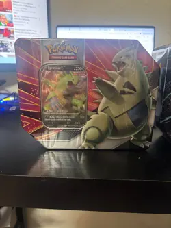 Pokemon Tyranitar V Strikers Tin Factory sealed 5 packs 820650809552 - Image 1