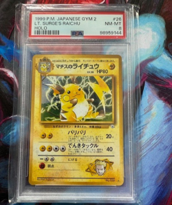 Pokemon 1999 Lt. Surge's Raichu #26 Japanese Gym 2 Holo - PSA NM-MT 8 - Image 1