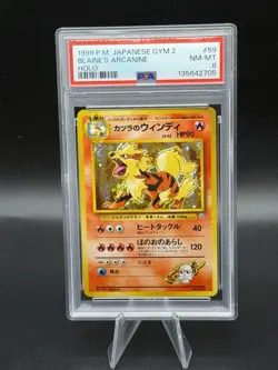 PSA 8 - Blaine's Arcanine No. 59 Gym 2 Japanese -Holo Rare- Pokemon Vintage 1999 - Image 1