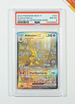 Pokemon PSA 8 Alakazam Ex #201 MEW IT Special Illustration Rare 2023 Italiano - Image 1