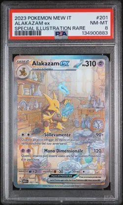 Pokemon PSA 8 Alakazam Ex #201 MEW IT Special Illustration Rare 2023 Italiano - Image 2