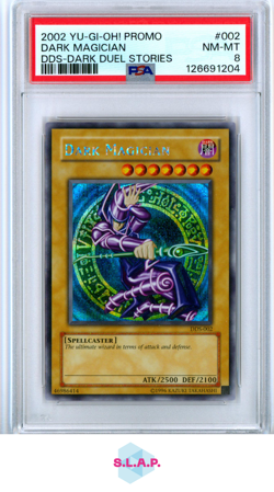 DARK MAGICIAN DDS-DARK DUEL STORIES YU-GI-OH! PRM 2002 002 PSA 8 - Image 1