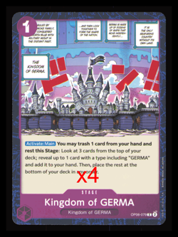 4X Set One Piece Card Game Kingdom of GERMA OP06-079 Common NM - Image 1