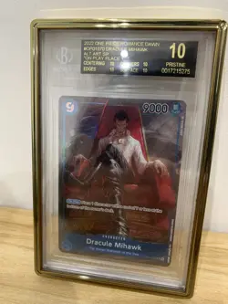 One Piece TCG OP01-070 Dracule Mihawk AA PRE ERRATA BLACK LABEL BGS 10 - Image 1