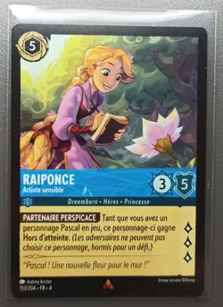 Carte LORCANA FR - Chapitre 4 153/204 Raiponce - Rare non Foil Neuf - Image 1