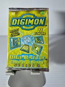 1999 DIGIMON DIGI-BATTLE SERIES 2 BOOSTER BLISTER PACK ~Factory Sealed Card Game - Image 1