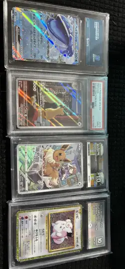 Pokemon TCG Graded Cards x 4 slab bundle job lot psa ace mixed eevee Persian - Image 1