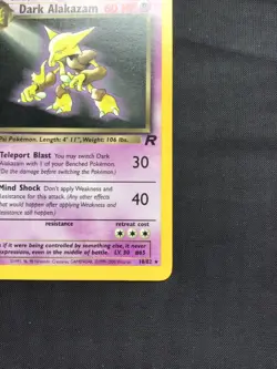 Pokemon Cards: Team Rocket 1st Edition Rare: Dark Alakazam 18/82 - Image 4