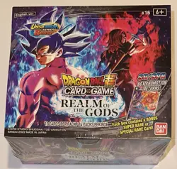 DRAGONBALL SUPER BOOSTER BOX SEALED CARD GAME REALM OF THE GODS CON 24 PACK - Image 2