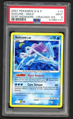 Pokemon Cards - PSA 9 Suicune Lv.44 19/132 - Secret Wonders Cracked Ice - MINT - Image 1
