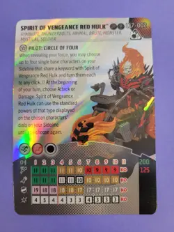 Spirit of Vengeance Red Hulk Marvel Heroclix L17-002 Legacy Card Smash & Destroy - Image 1