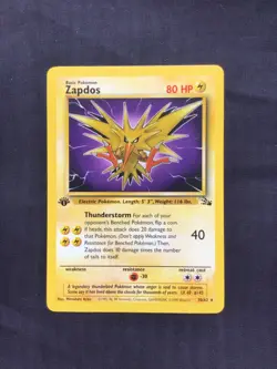Pokemon Cards: Fossil 1st Edition Rare: Zapdos 30/62 - Image 1