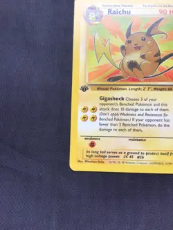 Pokemon Cards: Fossil 1st Edition Rare: Raichu 29/62 - Image 5