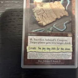 Magic the Gathering - Unglued- Ashnod's Coupon Artifact Card Very Good Condition - Image 5