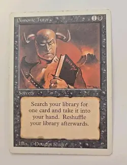 1994 Demonic Tutor Revised 3RD Edition MTG Magic the Gathering LIGHT PLAY - Image 1