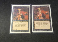 x2 MTG Magic The Gathering English Demonic Tutor Light Play Normal Unlimited - Image 3
