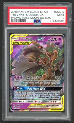 Pokemon Cards - PSA 9 Trevenant & Dusknoir GX SM217 - Black Star Promo - MINT - Image 1