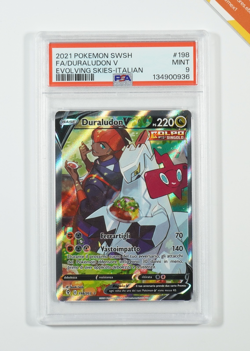Pokemon PSA 9 Duraludon V #198 Full Art Evoluzioni Eteree 2021 Italiano - Image 1