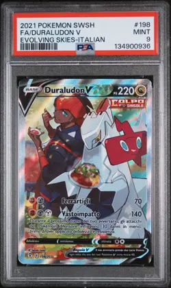 Pokemon PSA 9 Duraludon V #198 Full Art Evoluzioni Eteree 2021 Italiano - Image 2