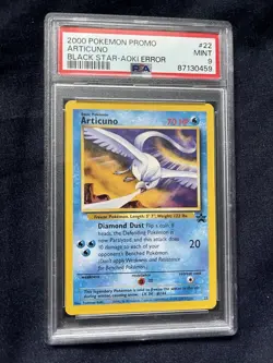 Pokemon TCG Articuno #22 Black Star Promo Aoki Error PSA 9 MINT - Image 1