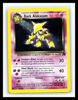 💥 DARK ALAKAZAM Holo Rare # 1/82 | TEAM ROCKET SET | Pokemon 2000 TCG Vintage - Image 1