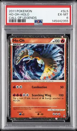 2011 POKEMON CALL OF LEGENDS #SL5 HO-OH-HOLO PSA 6 - Image 1