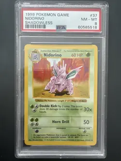 1999 Pokemon Game Nidorino Shadowless Nm-Mt 8 - Image 1